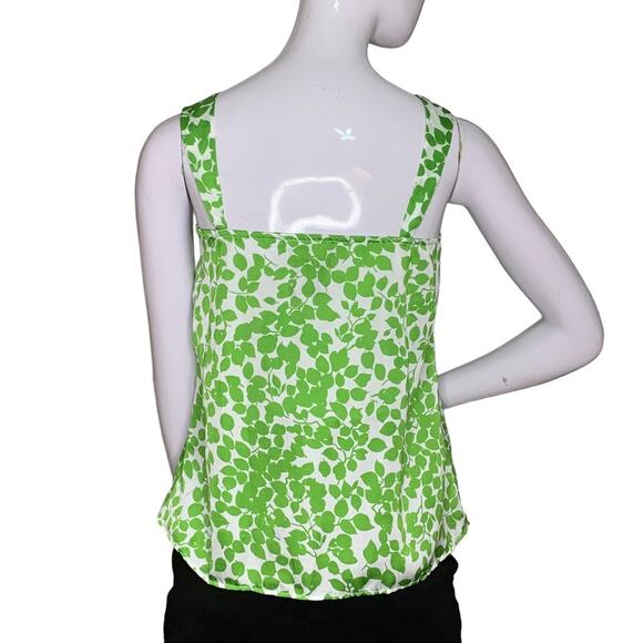 George By Mark Eisen Leaf Print Sleeveless To Green and White Size M Sid… - Picture 3 of 13